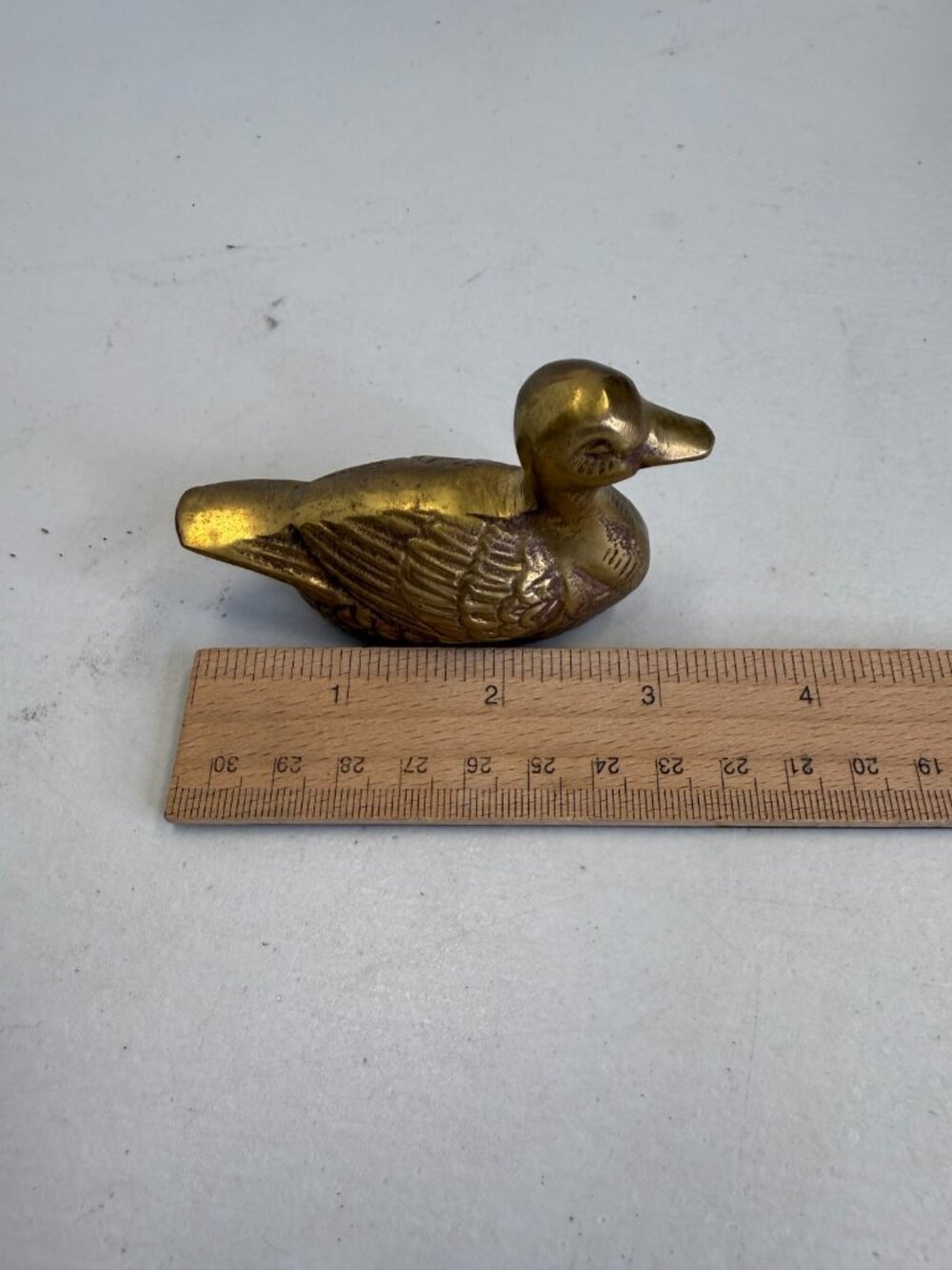 Brass Duck Paperweight 3 1/2" Statue Art Display - Picture 8 of 9